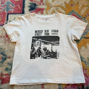Brandy Melville White Tee with Black Mercer Street New York Studio Graphic